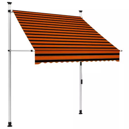 Tenda da Sole Retrattile Manuale 150 cm Arancione e Marrone