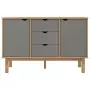 Credenza Marrone e Grigia 113,5x43x73 cm Legno Massello di Pino