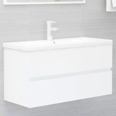 Mobile da Bagno con Lavabo Integrato Bianco in Truciolato