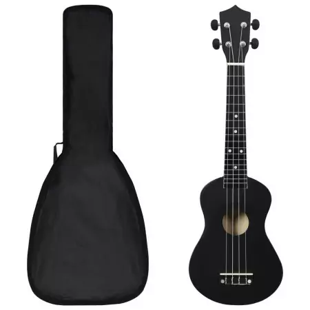 Set Ukulele Soprano con Borsa per Bambini Nera 23"