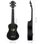 Set Ukulele Soprano con Borsa per Bambini Nera 23"