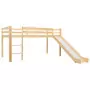 Letto a Castello per Bambini Scivolo e Scala in Pino 97x208cm