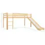 Letto a Castello per Bambini Scivolo e Scala in Pino 97x208cm