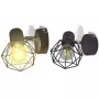 2 Applique giardino con reticolo stile industriale nero lampadina LED