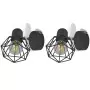 2 Applique giardino con reticolo stile industriale nero lampadina LED