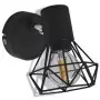 2 Applique giardino con reticolo stile industriale nero lampadina LED