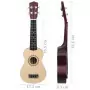 Set Ukulele Soprano con Borsa per Bambini Legno Chiaro 21"