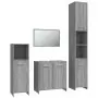 Set Mobili da Bagno 4 pz Grigio Sonoma in Legno Multistrato