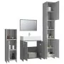 Set Mobili da Bagno 4 pz Grigio Sonoma in Legno Multistrato