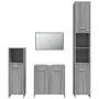 Set Mobili da Bagno 4 pz Grigio Sonoma in Legno Multistrato