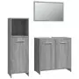 Set Mobili da Bagno 3 pz Grigio Sonoma in Legno Multistrato