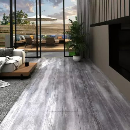 Listoni Pavimenti Autoadesivi in PVC 2,51m² 2mm Grigio Opaco