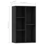 Libreria/Credenza Nera 50x25x80 cm in Truciolato