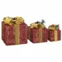 Scatole Regalo Decorative Natale 3pz Rosso da Esterno Interni