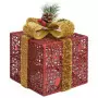 Scatole Regalo Decorative Natale 3pz Rosso da Esterno Interni