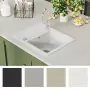 Lavello da Cucina in Granito Vasca Singola Bianco