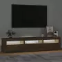 Mobile Porta TV con Luci LED Rovere Marrone 180x35x40 cm