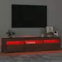 Mobile Porta TV con Luci LED Rovere Marrone 180x35x40 cm