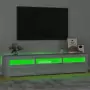 Mobile Porta TV con Luci LED Grigio Sonoma 180x35x40 cm