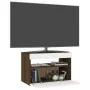 Mobile Porta TV con Luci LED Rovere Marrone 60x35x40 cm