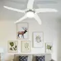 Ventilatore da Soffitto Decorato con Luce 128 cm Bianco