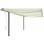 Tenda da Sole Retrattile Manuale con LED 4x3 m Crema