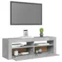 Mobile Porta TV con Luci LED Grigio Cemento 120x35x40 cm