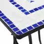 Tavolino da Bistrot con Mosaico Blu e Bianco 60 cm in Ceramica