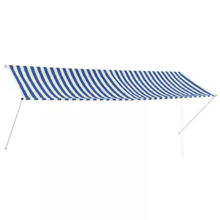 Tenda da Sole Retrattile 350x150 cm Blu e Bianco