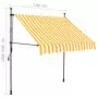 Tenda da Sole Retrattile Manuale LED 100 cm Bianco e Arancione