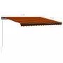 Tenda da Sole Retrattile Manuale LED 400x300 cm Arancio Marrone