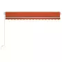 Tenda da Sole Retrattile Manuale LED 400x300 cm Arancio Marrone