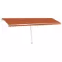 Tenda da Sole Retrattile Manuale LED 600x300 cm Arancio Marrone