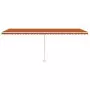 Tenda da Sole Retrattile Manuale LED 600x300 cm Arancio Marrone