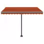 Tenda da Sole con LED Sensore Vento 350x250 cm Arancio Marrone