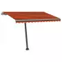 Tenda da Sole con LED Sensore Vento 350x250 cm Arancio Marrone