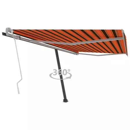 Tenda Retrattile Manuale con Palo 450x300 cm Arancio Marrone