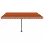 Tenda Retrattile Manuale con Palo 450x300 cm Arancio Marrone