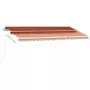 Tenda da Sole Retrattile Manuale LED 400x300 cm Arancio Marrone