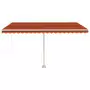 Tenda da Sole Retrattile Manuale LED 400x300 cm Arancio Marrone