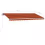 Tenda da Sole Retrattile Manuale LED 400x300 cm Arancio Marrone