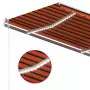 Tenda da Sole Retrattile Manuale LED 4,5x3 m Arancio Marrone