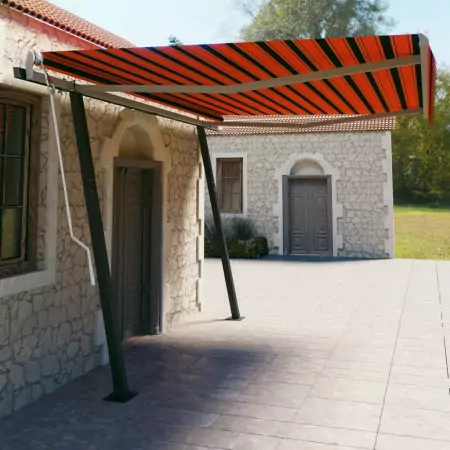 Tenda da Sole Retrattile Manuale Pali 4,5x3m Arancio Marrone