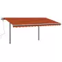 Tenda da Sole Retrattile Manuale Pali 4,5x3m Arancio Marrone