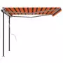 Tenda da Sole Retrattile Manuale Pali 4,5x3m Arancio Marrone