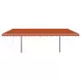 Tenda da Sole Retrattile Manuale con Pali 6x3 m Arancio Marrone