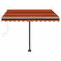 Tenda da Sole Manuale con LED 300x250 cm Arancione e Marrone