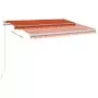 Tenda Automatica Sensore Vento e LED 300x250 cm Arancio Marrone