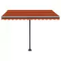 Tenda Automatica Sensore Vento e LED 300x250 cm Arancio Marrone