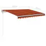 Tenda da Sole Retrattile Manuale LED 3x2,5cm Arancio Marrone